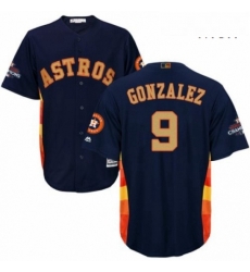 Mens Majestic Houston Astros 9 Marwin Gonzalez Replica Navy Blue Alternate 2018 Gold Program Cool Base MLB Jersey Mens Majestic Houston Astros 9 Marwin Gonzalez Replica Navy Blue Alternate 2018 Gold Program Cool Base MLB Jersey