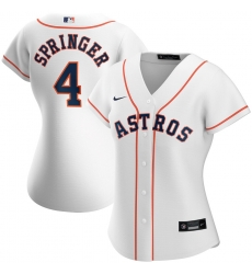 Houston Astros 4 George Springer Nike Women Home 2020 MLB Player Jersey White Houston Astros 4 George Springer Nike Women Home 2020 MLB Player Jersey White