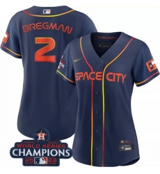 Women Houston Astros 2 Alex Bregman Navy 2022 World Series Champions City Connect Stitched Baseball Jersey Women Houston Astros 2 Alex Bregman Navy 2022 World Series Champions City Connect Stitched Baseball Jersey