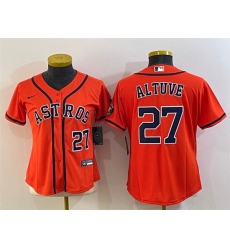 Women Houston Astros 27 Jose Altuve Orange With Patch Cool Base Stitched Baseball Jersey 1 Women Houston Astros 27 Jose Altuve Orange With Patch Cool Base Stitched Baseball Jersey 1