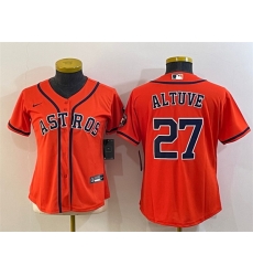 Women Houston Astros 27 Jose Altuve Orange With Patch Cool Base Stitched Baseball Jersey Women Houston Astros 27 Jose Altuve Orange With Patch Cool Base Stitched Baseball Jersey