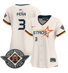 Women Houston Astros 3 Jeremy Pena Cream 2025 City Connect Limited Stitched Baseball Jersey