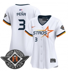 Women Houston Astros 3 Jeremy Pena White 2025 City Connect Limited Stitched Baseball Jersey