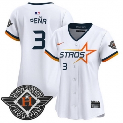 Women Houston Astros 3 Jeremy Pena White 2025 City Connect Limited Stitched Baseball Jersey
