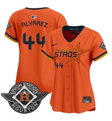 Women Houston Astros 44 Yordan Alvarez Orange 2025 City Connect Limited Stitched Baseball Jersey