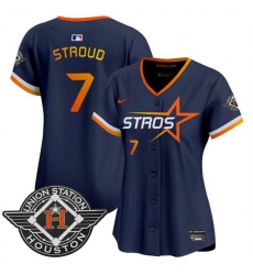 Women Houston Astros 7 C J  Stroud Navy 2025 City Connect Limited Stitched Baseball Jersey