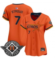 Women Houston Astros 7 C J  Stroud Orange 2025 City Connect Limited Stitched Baseball Jersey