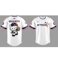 Women Houston Astros White 2025 Hello Kitty Limited Baseball Jersey