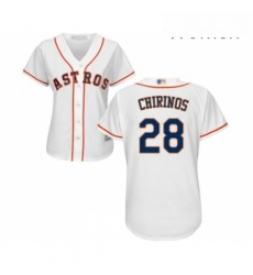 Womens Houston Astros 28 Robinson Chirinos Authentic White Home Cool Base Baseball Jersey Womens Houston Astros 28 Robinson Chirinos Authentic White Home Cool Base Baseball Jersey