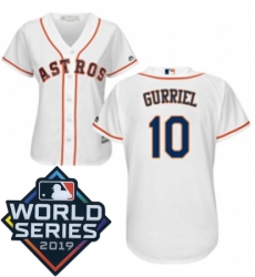 Womens Majestic Houston Astros 10 Yuli Gurriel White Home Cool Base Sitched 2019 World Series Patch jersey Womens Majestic Houston Astros 10 Yuli Gurriel White Home Cool Base Sitched 2019 World Series Patch jersey