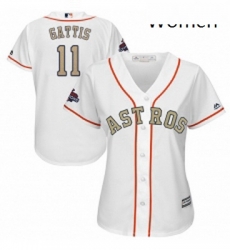 Womens Majestic Houston Astros 11 Evan Gattis Authentic White 2018 Gold Program Cool Base MLB Jersey Womens Majestic Houston Astros 11 Evan Gattis Authentic White 2018 Gold Program Cool Base MLB Jersey