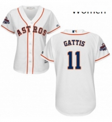 Womens Majestic Houston Astros 11 Evan Gattis Replica White Home 2017 World Series Champions Cool Base MLB Jersey Womens Majestic Houston Astros 11 Evan Gattis Replica White Home 2017 World Series Champions Cool Base MLB Jersey