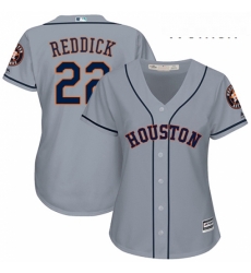 Womens Majestic Houston Astros 22 Josh Reddick Authentic Grey Road Cool Base MLB Jersey Womens Majestic Houston Astros 22 Josh Reddick Authentic Grey Road Cool Base MLB Jersey