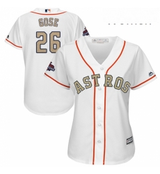 Womens Majestic Houston Astros 26 Anthony Gose Authentic White 2018 Gold Program Cool Base MLB Jersey Womens Majestic Houston Astros 26 Anthony Gose Authentic White 2018 Gold Program Cool Base MLB Jersey
