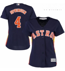 Womens Majestic Houston Astros 4 George Springer Replica Navy Blue Alternate Cool Base MLB Jersey Womens Majestic Houston Astros 4 George Springer Replica Navy Blue Alternate Cool Base MLB Jersey