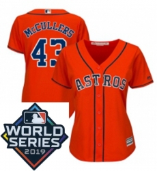 Womens Majestic Houston Astros 43 Lance McCullers Orange Alternate Cool Base Sitched 2019 World Series Patch Jersey Womens Majestic Houston Astros 43 Lance McCullers Orange Alternate Cool Base Sitched 2019 World Series Patch Jersey