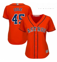 Womens Majestic Houston Astros 45 Gerrit Cole Authentic Orange Alternate Cool Base MLB Jersey Womens Majestic Houston Astros 45 Gerrit Cole Authentic Orange Alternate Cool Base MLB Jersey