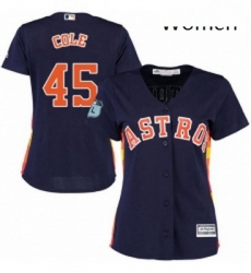 Womens Majestic Houston Astros 45 Gerrit Cole Replica Navy Blue Alternate Cool Base MLB Jersey Womens Majestic Houston Astros 45 Gerrit Cole Replica Navy Blue Alternate Cool Base MLB Jersey
