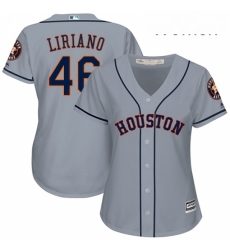 Womens Majestic Houston Astros 46 Francisco Liriano Authentic Grey Road Cool Base MLB Jersey Womens Majestic Houston Astros 46 Francisco Liriano Authentic Grey Road Cool Base MLB Jersey