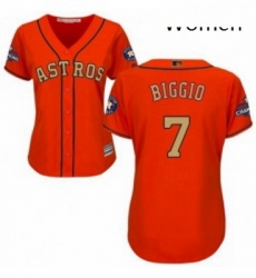 Womens Majestic Houston Astros 7 Craig Biggio Authentic Orange Alternate 2018 Gold Program Cool Base MLB Jersey Womens Majestic Houston Astros 7 Craig Biggio Authentic Orange Alternate 2018 Gold Program Cool Base MLB Jersey