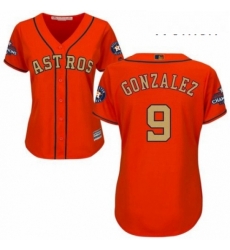 Womens Majestic Houston Astros 9 Marwin Gonzalez Authentic Orange Alternate 2018 Gold Program Cool Base MLB Jersey Womens Majestic Houston Astros 9 Marwin Gonzalez Authentic Orange Alternate 2018 Gold Program Cool Base MLB Jersey
