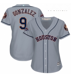 Womens Majestic Houston Astros 9 Marwin Gonzalez Replica Grey Road 2017 World Series Champions Cool Base MLB Jersey Womens Majestic Houston Astros 9 Marwin Gonzalez Replica Grey Road 2017 World Series Champions Cool Base MLB Jersey
