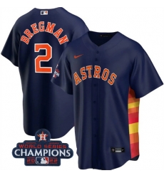 Youth Houston Astros 2 Alex Bregman Navy 2022 World Series Champions Stitched BaseballJersey Youth Houston Astros 2 Alex Bregman Navy 2022 World Series Champions Stitched BaseballJersey
