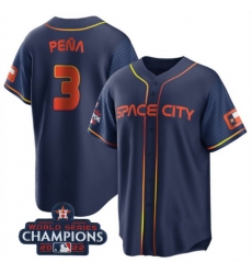 Youth Houston Astros 3 Jeremy Pena Navy 2022 World Series Champions City Connect Stitched BaseballJersey Youth Houston Astros 3 Jeremy Pena Navy 2022 World Series Champions City Connect Stitched BaseballJersey