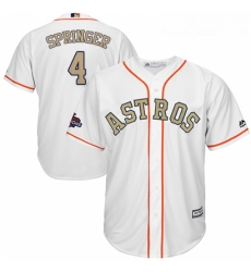 Youth Majestic Houston Astros 4 George Springer Authentic White 2018 Gold Program Cool Base MLB Jersey Youth Majestic Houston Astros 4 George Springer Authentic White 2018 Gold Program Cool Base MLB Jersey