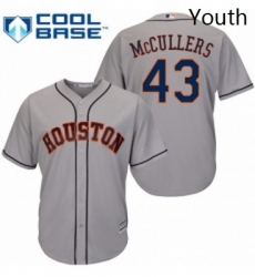Youth Majestic Houston Astros 43 Lance McCullers Replica Grey Road Cool Base MLB Jersey