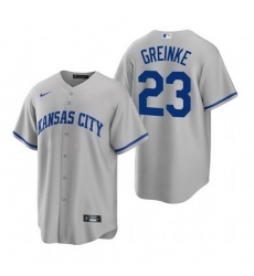 Men Kansas City Royals 23 Zack Greinke Grey Cool Base Stitched jersey Men Kansas City Royals 23 Zack Greinke Grey Cool Base Stitched jersey