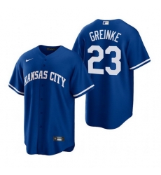 Men Kansas City Royals 23 Zack Greinke Royal Cool Base Stitched jersey