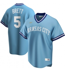 Men Kansas City Royals 5 George Brett Nike Road Cooperstown Collection Player MLB Jersey Light Blue Men Kansas City Royals 5 George Brett Nike Road Cooperstown Collection Player MLB Jersey Light Blue