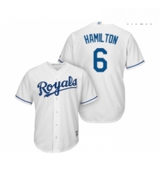 Mens Kansas City Royals 6 Billy Hamilton Replica White Home Cool Base Baseball Jersey Mens Kansas City Royals 6 Billy Hamilton Replica White Home Cool Base Baseball Jersey