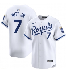 Men's Kansas City Royals Bobby Witt Jr. #7 Nike White Home Limited Flex Base Jersey Men's Kansas City Royals Bobby Witt Jr. #7 Nike White Home Limited Flex Base Jersey