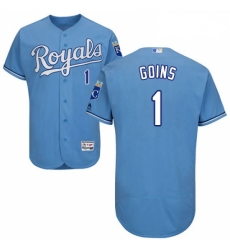 Mens Majestic Kansas City Royals 1 Ryan Goins Light Blue Alternate Flex Base Authentic Collection MLB Jersey Mens Majestic Kansas City Royals 1 Ryan Goins Light Blue Alternate Flex Base Authentic Collection MLB Jersey