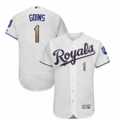 Mens Majestic Kansas City Royals 1 Ryan Goins White Flexbase Authentic Collection MLB Jersey Mens Majestic Kansas City Royals 1 Ryan Goins White Flexbase Authentic Collection MLB Jersey