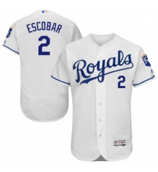 Mens Majestic Kansas City Royals 2 Alcides Escobar White Flexbase Authentic Collection MLB Jersey Mens Majestic Kansas City Royals 2 Alcides Escobar White Flexbase Authentic Collection MLB Jersey
