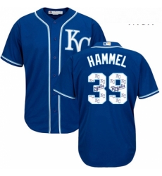 Mens Majestic Kansas City Royals 39 Jason Hammel Blue Authentic Blue Team Logo Fashion Cool Base MLB Jersey Mens Majestic Kansas City Royals 39 Jason Hammel Blue Authentic Blue Team Logo Fashion Cool Base MLB Jersey