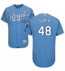 Mens Majestic Kansas City Royals 48 Joakim Soria Light Blue Alternate Flex Base Collection 2018 World Series Jersey Mens Majestic Kansas City Royals 48 Joakim Soria Light Blue Alternate Flex Base Collection 2018 World Series Jersey