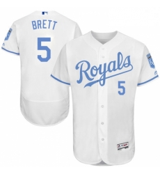 Mens Majestic Kansas City Royals 5 George Brett Authentic White 2016 Fathers Day Fashion Flex Base MLB Jersey Mens Majestic Kansas City Royals 5 George Brett Authentic White 2016 Fathers Day Fashion Flex Base MLB Jersey