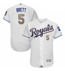Mens Majestic Kansas City Royals 5 George Brett White Home Flex Base Authentic MLB Jersey Mens Majestic Kansas City Royals 5 George Brett White Home Flex Base Authentic MLB Jersey