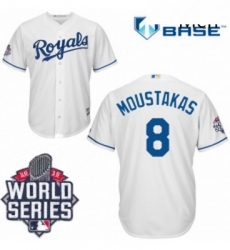 Mens Majestic Kansas City Royals 8 Mike Moustakas Authentic White Home Cool Base 2015 World Series Mens Majestic Kansas City Royals 8 Mike Moustakas Authentic White Home Cool Base 2015 World Series