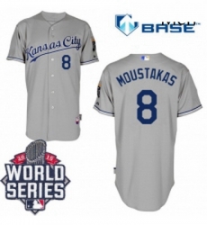 Mens Majestic Kansas City Royals 8 Mike Moustakas Replica Grey Road Cool Base 2015 World Series Mens Majestic Kansas City Royals 8 Mike Moustakas Replica Grey Road Cool Base 2015 World Series