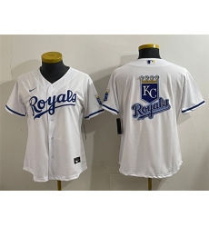 Women Kansas City Royals Team Big Logo White Cool Base Stitched Jersey 1 Women Kansas City Royals Team Big Logo White Cool Base Stitched Jersey 1