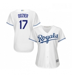Womens Kansas City Royals 17 Hunter Dozier Replica White Home Cool Base Baseball Jersey Womens Kansas City Royals 17 Hunter Dozier Replica White Home Cool Base Baseball Jersey
