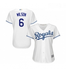 Womens Kansas City Royals 6 Willie Wilson Replica White Home Cool Base Baseball Jersey Womens Kansas City Royals 6 Willie Wilson Replica White Home Cool Base Baseball Jersey