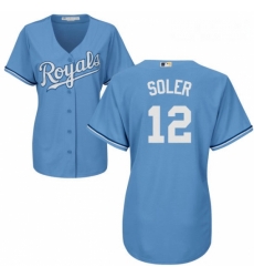 Womens Majestic Kansas City Royals 12 Jorge Soler Replica Light Blue Alternate 1 Cool Base MLB Jersey Womens Majestic Kansas City Royals 12 Jorge Soler Replica Light Blue Alternate 1 Cool Base MLB Jersey
