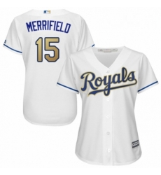 Womens Majestic Kansas City Royals 15 Whit Merrifield Replica White Home Cool Base MLB Jersey Womens Majestic Kansas City Royals 15 Whit Merrifield Replica White Home Cool Base MLB Jersey
