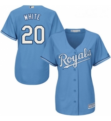 Womens Majestic Kansas City Royals 20 Frank White Authentic Light Blue Alternate 1 Cool Base MLB Jersey Womens Majestic Kansas City Royals 20 Frank White Authentic Light Blue Alternate 1 Cool Base MLB Jersey